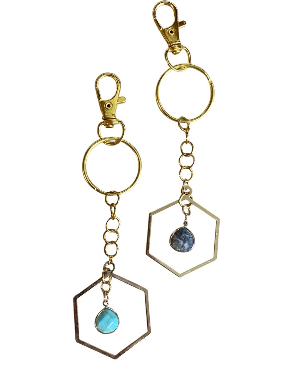 Set of 2 Keychains - Natural Stones